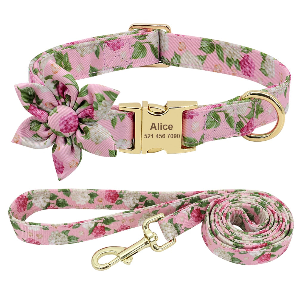 Floral Custom Collar and Leash