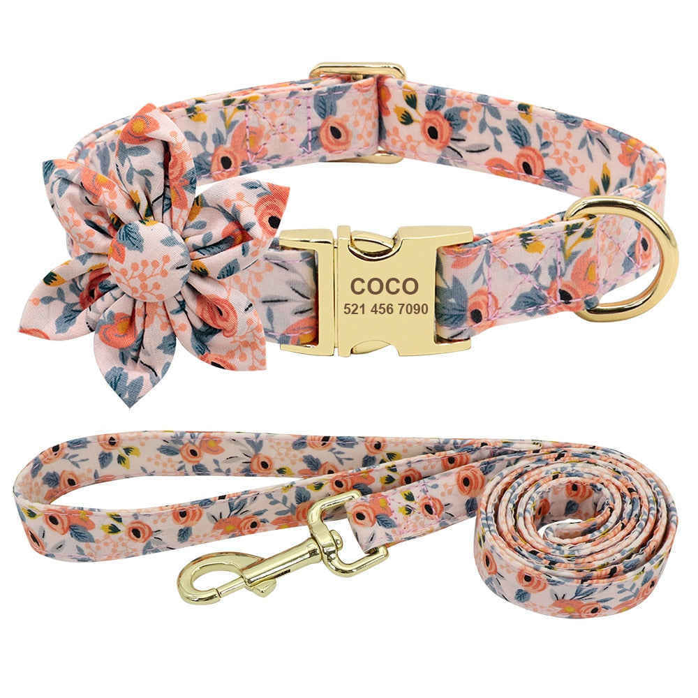Floral Custom Collar and Leash