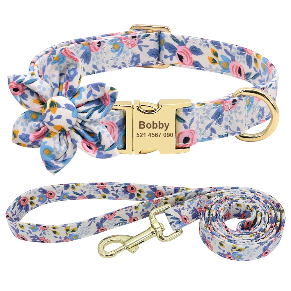 Floral Custom Collar and Leash