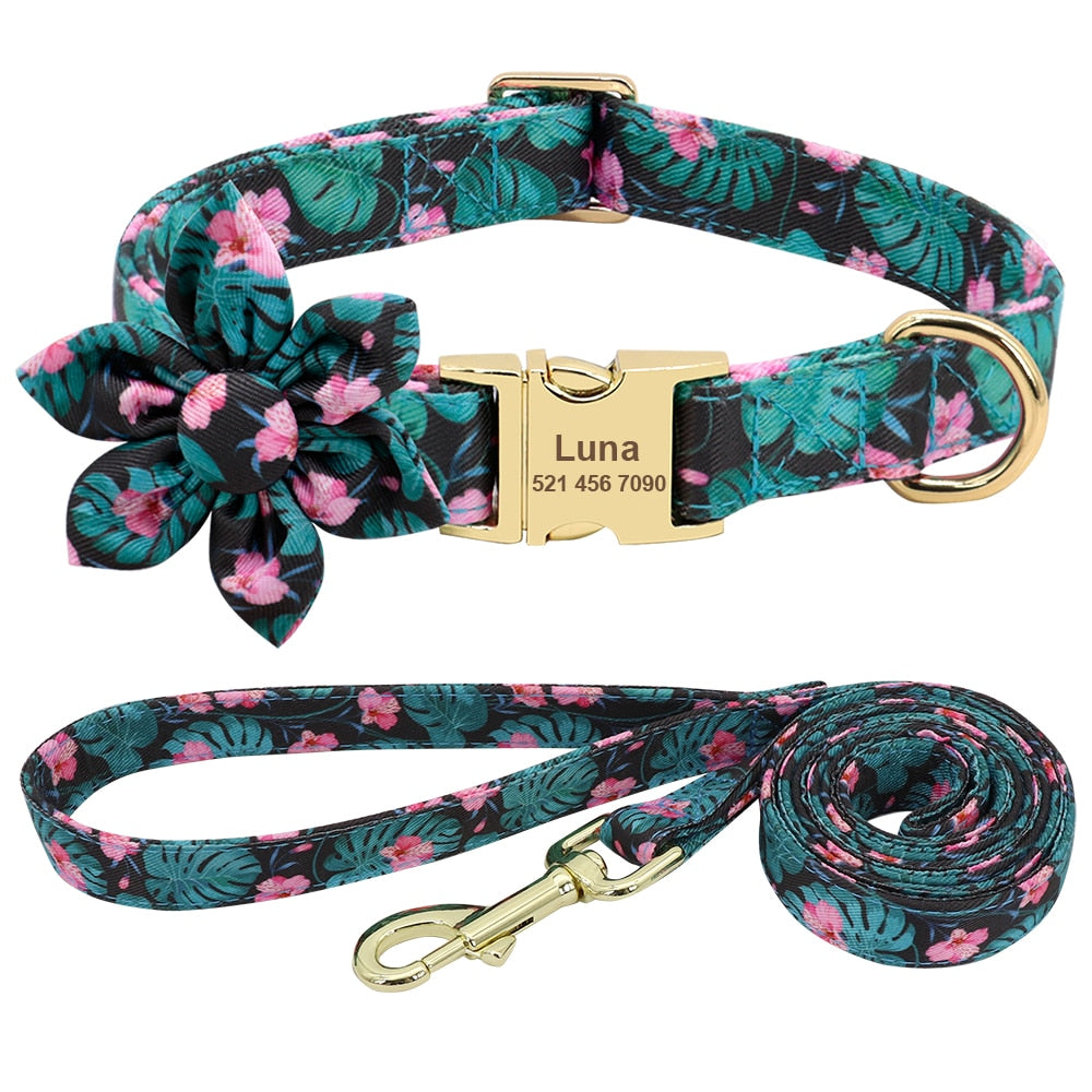 Floral Custom Collar and Leash