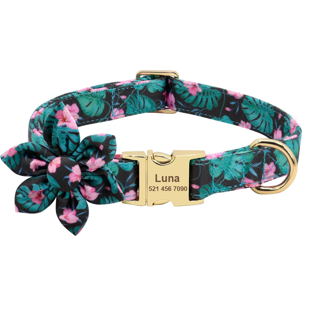 Floral Custom Collar and Leash