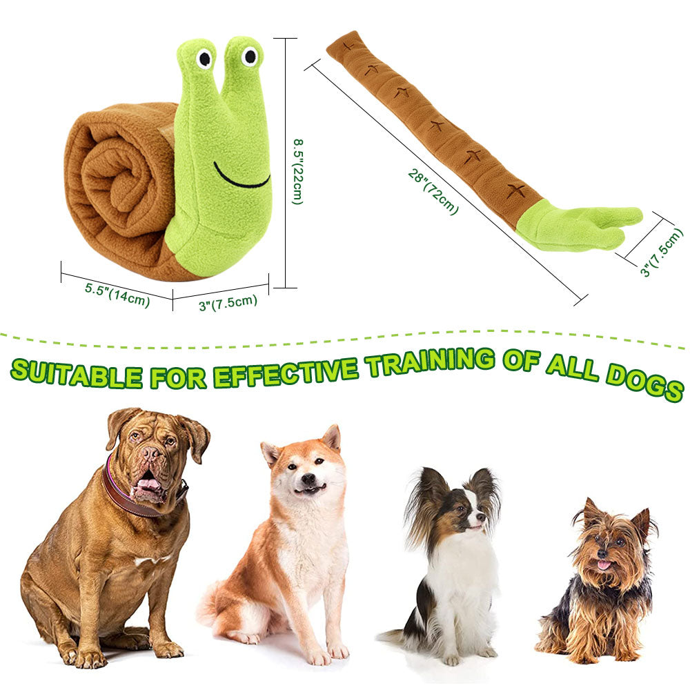 Snail Sniffing Plush Puppy Toy With Squeaky Sound