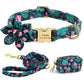 Conjunto Floral de Collar Personalizado, Correa y Bolsa 