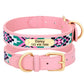  Collar De Cuero Personalizado Bordado