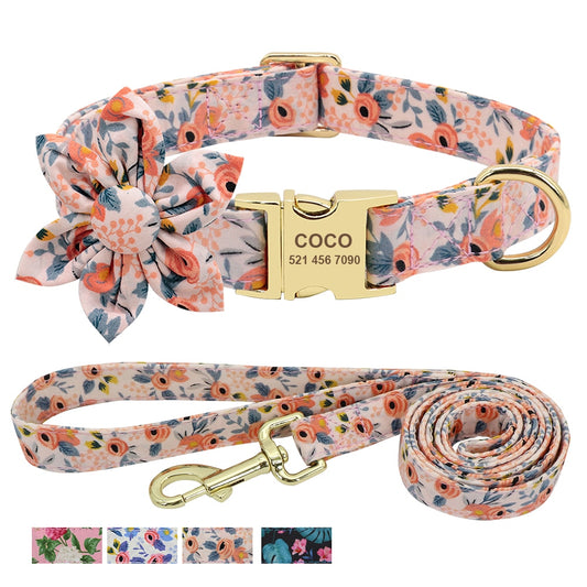 Floral Custom Collar and Leash