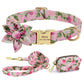 Conjunto Floral de Collar Personalizado, Correa y Bolsa 