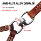 Leather No Tangle Double Dog Leash Coupler & Lead