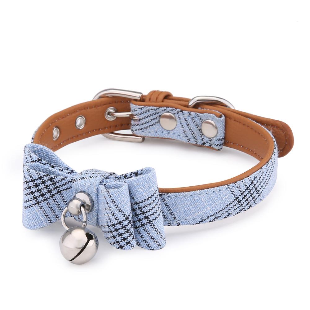 Elite Bowtie Leather Collar With Bell