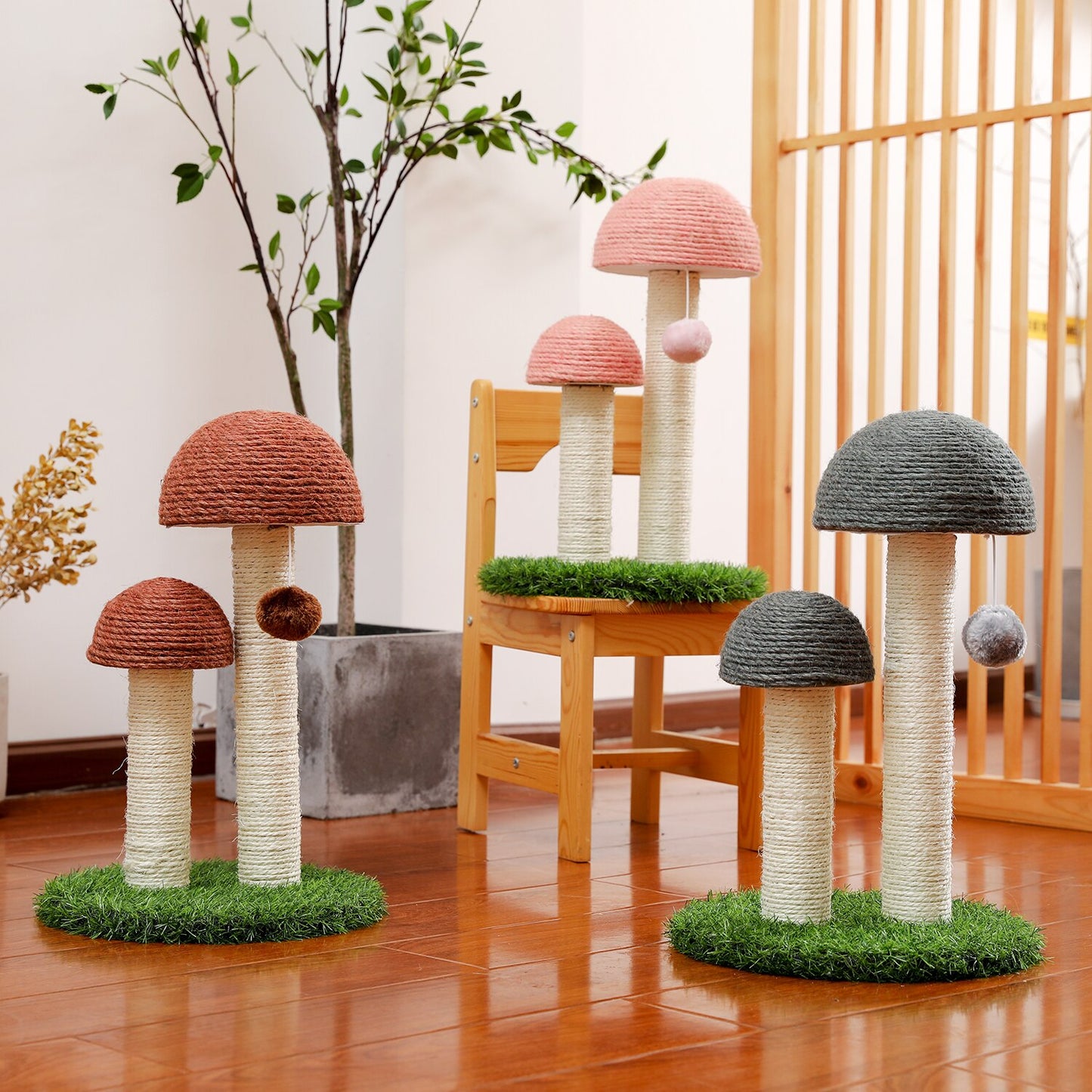 Double Mushroom Scratching Post