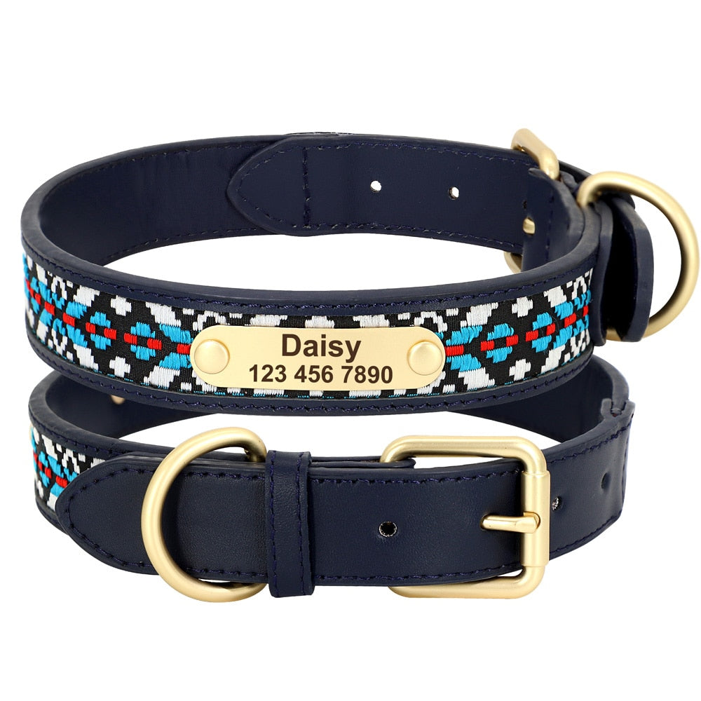 Embroidered Custom Leather Collar