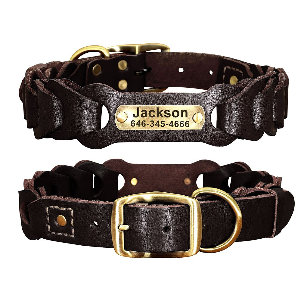 Collar Personalizado de Cuero Trenzado