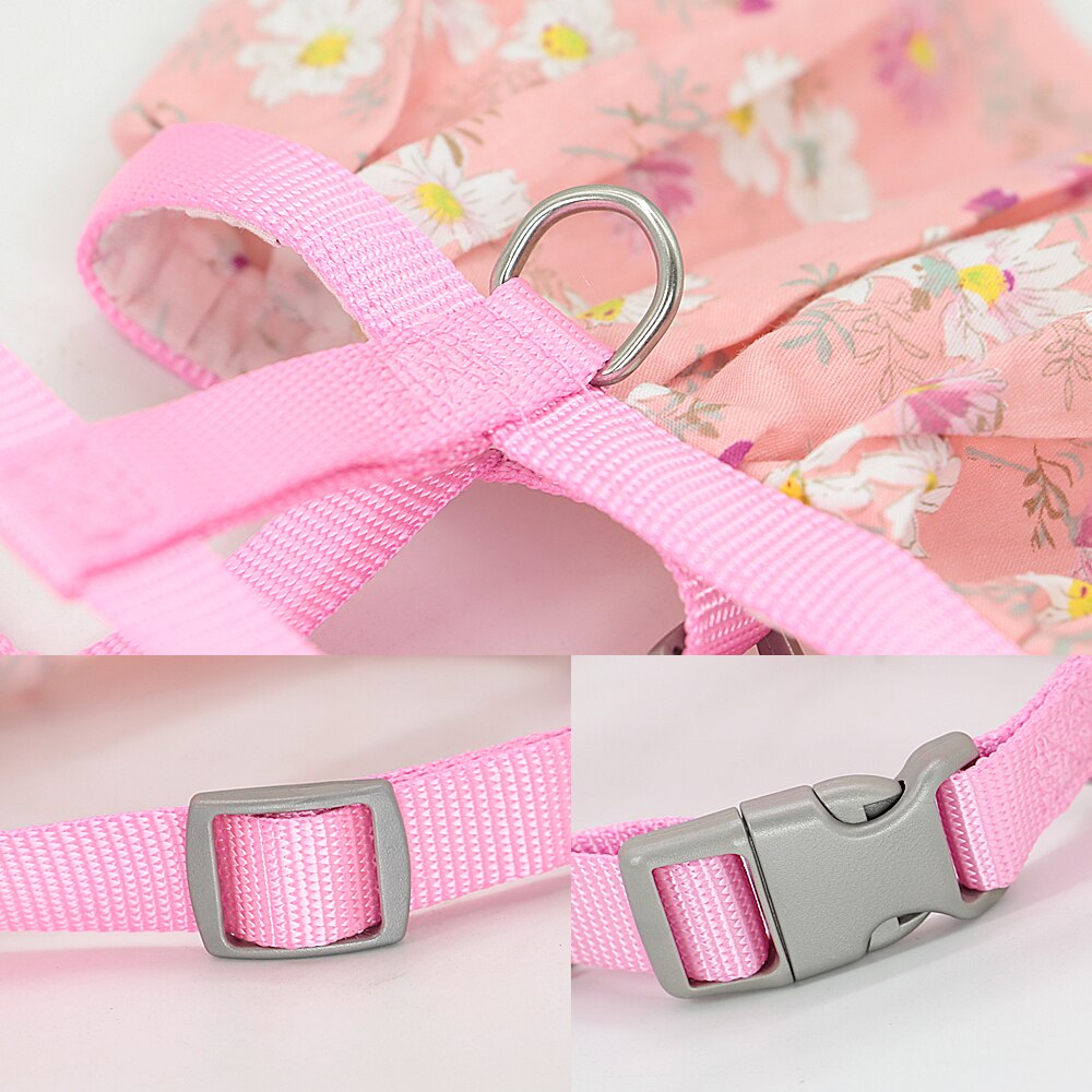 Floral Summer Dress Harness and Leash Set