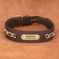 Collar De Cuero Personalizado Con Cadena Dorado
