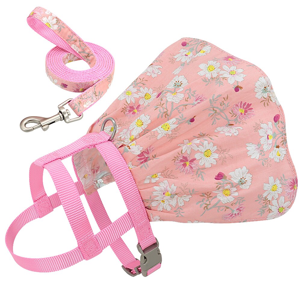 Floral Summer Dress Harness and Leash Set