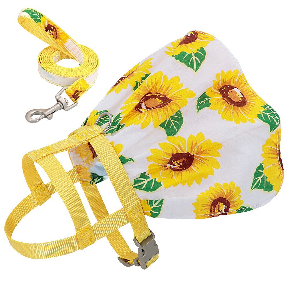 Floral Summer Dress Harness and Leash Set