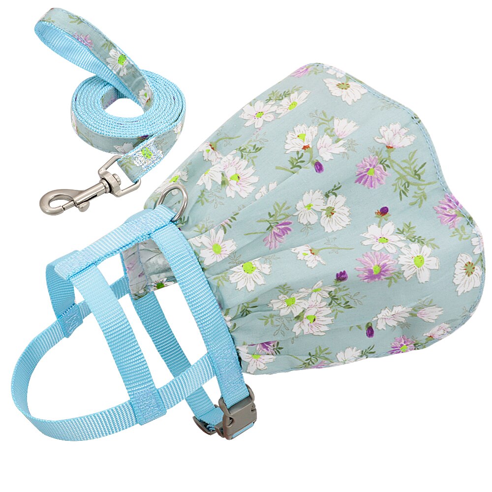 Floral Summer Dress Harness and Leash Set