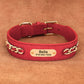 Collar De Cuero Personalizado Con Cadena Dorado