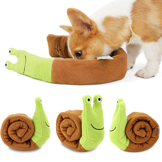 Snail Sniffing Plush Puppy Toy  With Squeaky Sound
